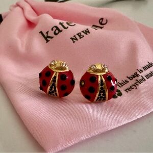 Kate Spade Red and Gold Ladybug Studs